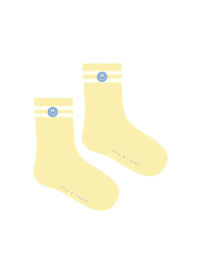 Smiley Socks - Butter Yellow - Ella & Rapha