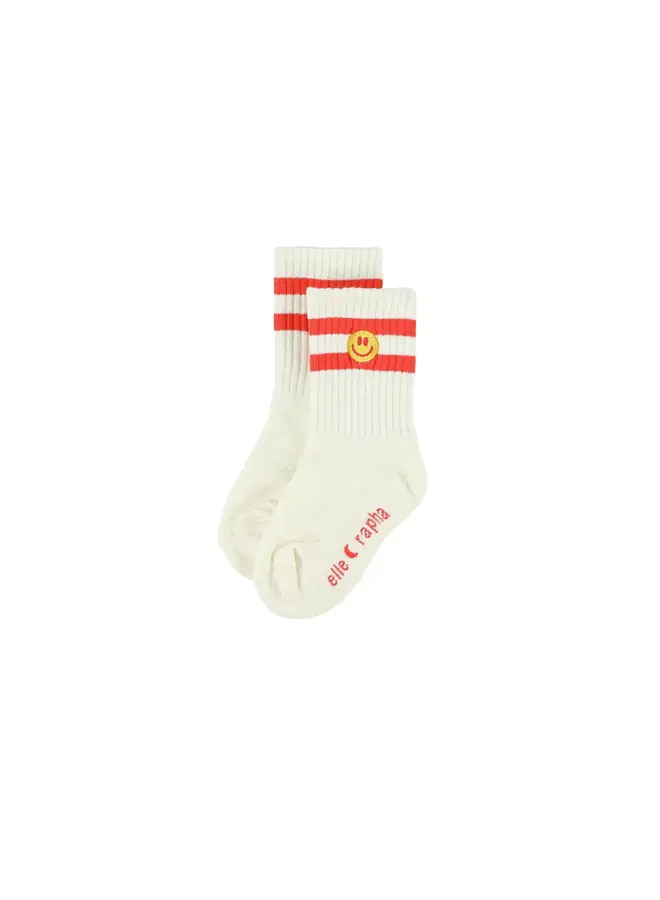 Smiley Socks - Coral - Ella & Rapha