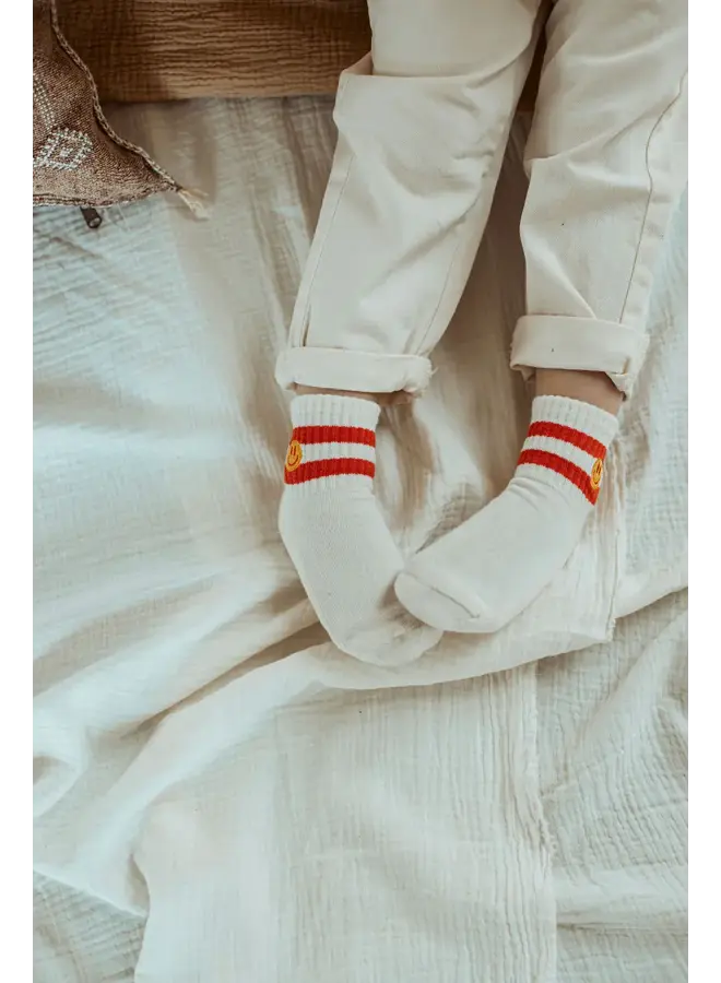 Smiley Socks - Coral - Ella & Rapha