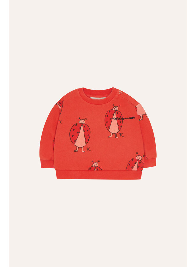 Ladybug Allover Baby Sweatshirt - Red - The Campamento