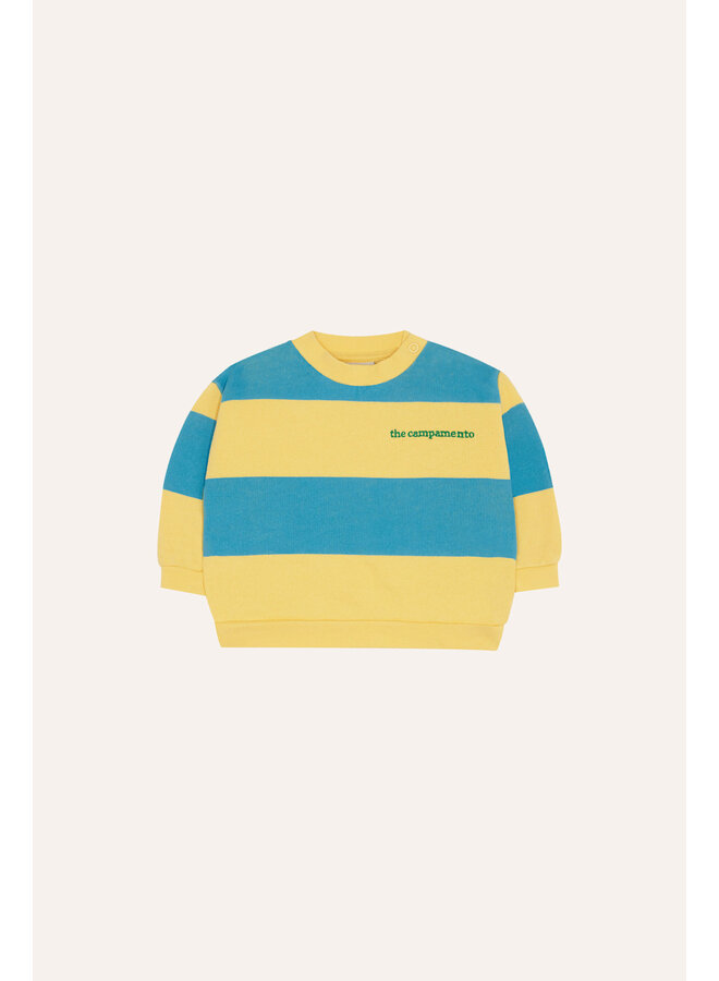 Blue Stripes Baby Sweatshirt - Yellow - The Campamento