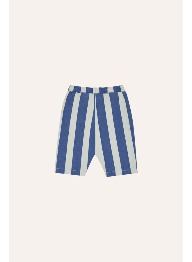 Blue Stripes Washed Baby Trousers - Blue - The Campamento
