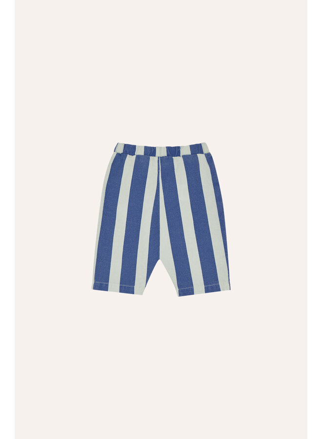 Blue Stripes Washed Baby Trousers - Blue - The Campamento