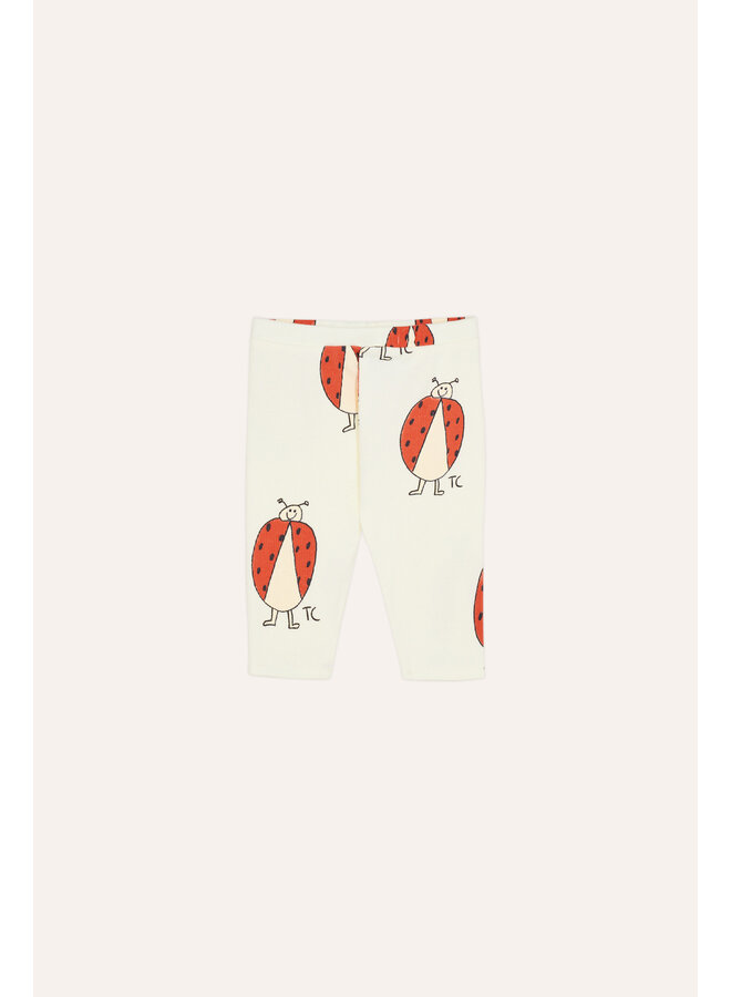 Ladybug Allover Ecru Baby Leggings - Ecru - The Campamento