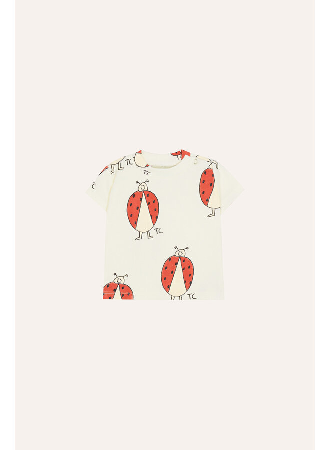 Ladybug Allover Ecru Baby Tshirt - Ecru - The Campamento