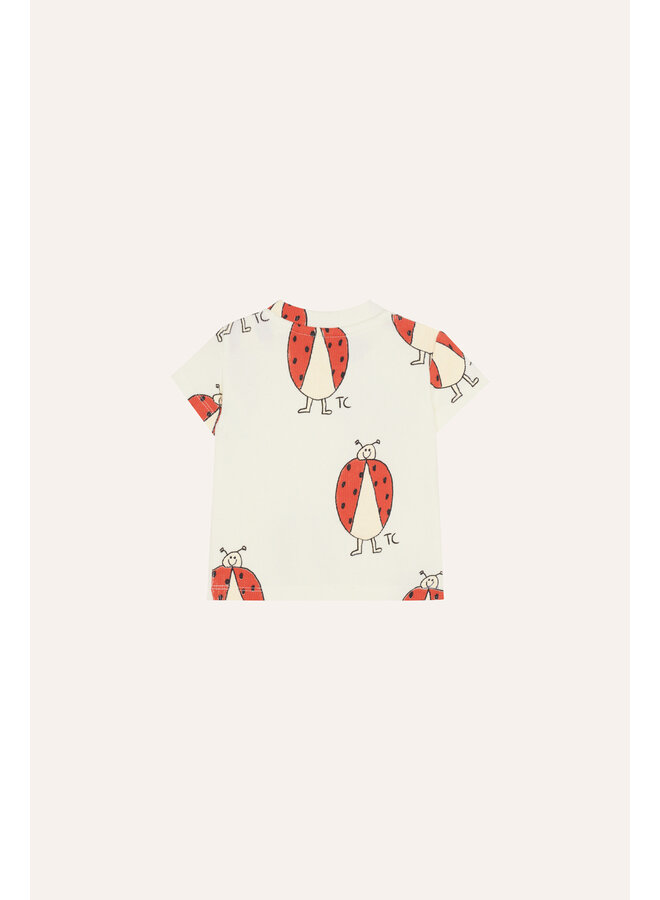 Ladybug Allover Ecru Baby Tshirt - Ecru - The Campamento