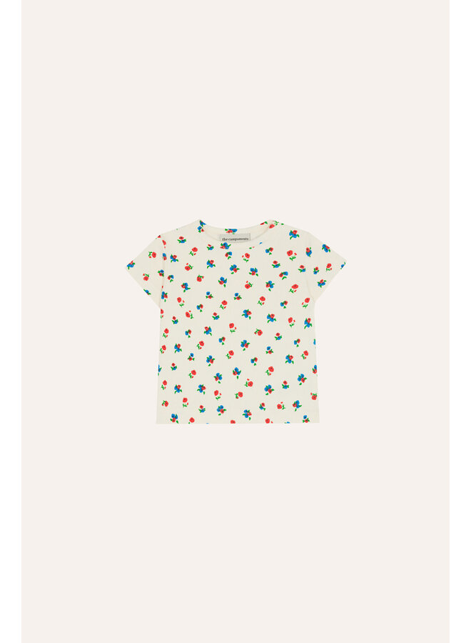 Small Flowers Allover Baby Tshirt - Ecru - The Campamento