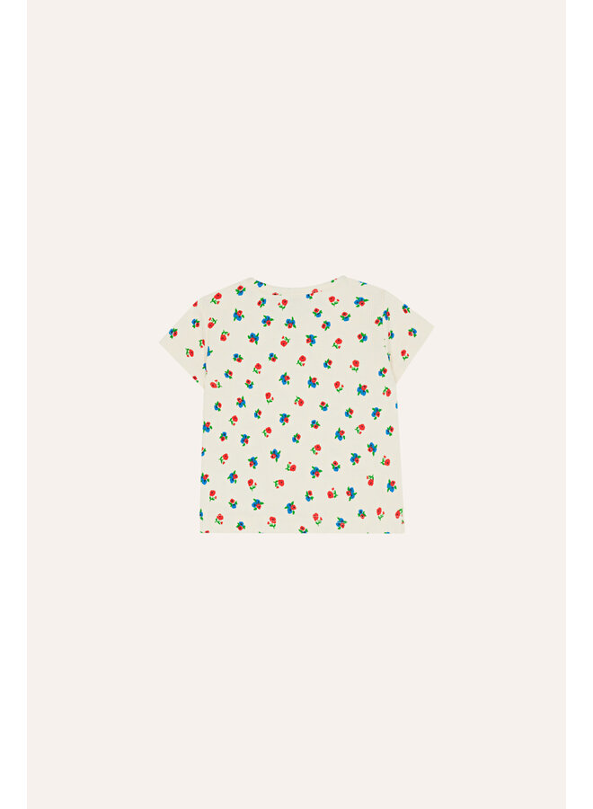 Small Flowers Allover Baby Tshirt - Ecru - The Campamento