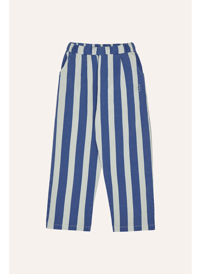 Blue Stripes Washed Trousers - Blue - The Campamento