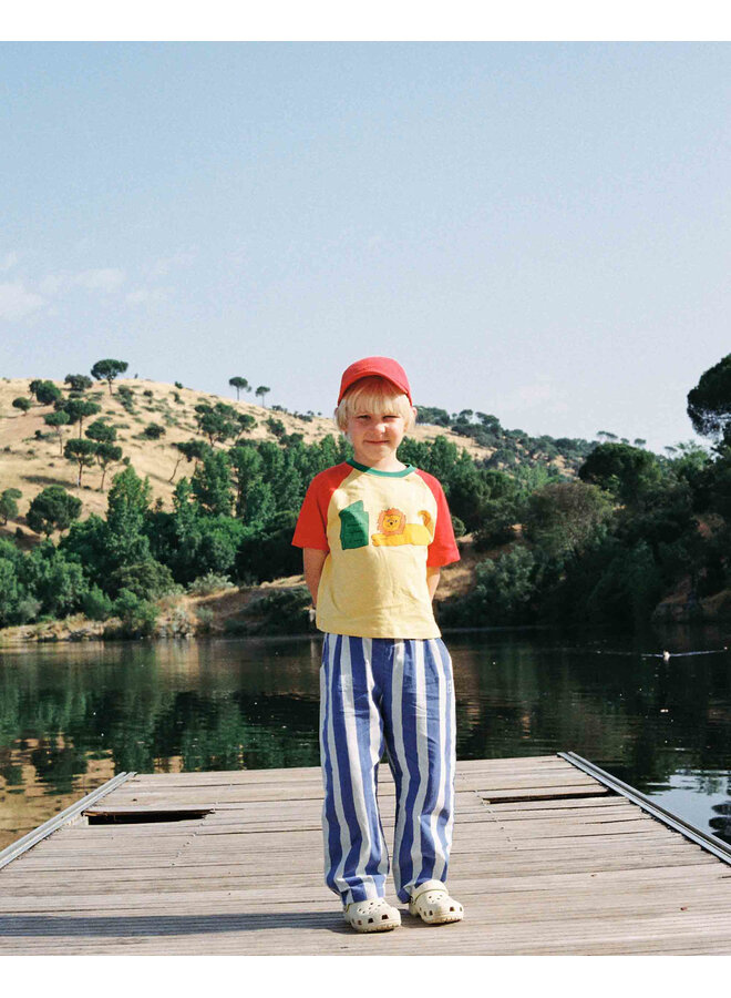 Blue Stripes Washed Trousers - Blue - The Campamento