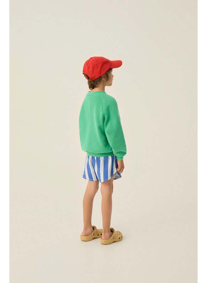 Blue Stripes Washed Shorts - Blue - The Campamento