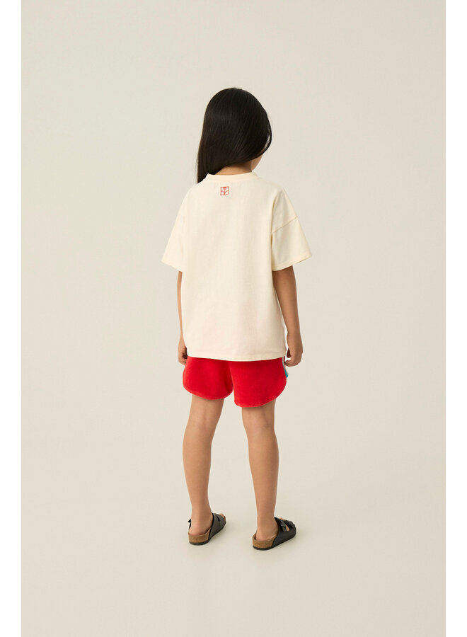 Red Color Block Shorts - Red - The Campamento