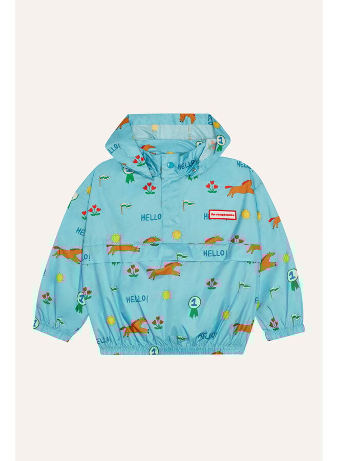 Horses Allover Windbreaker - Blue - The Campamento