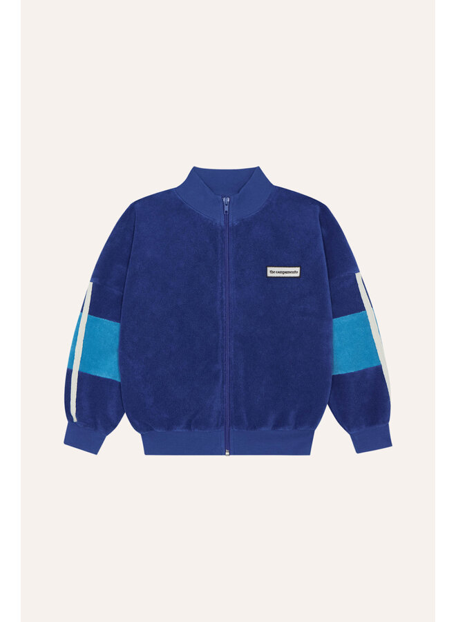 Blue Color Block Zipped Sweatshirt - Blue - The Campamento