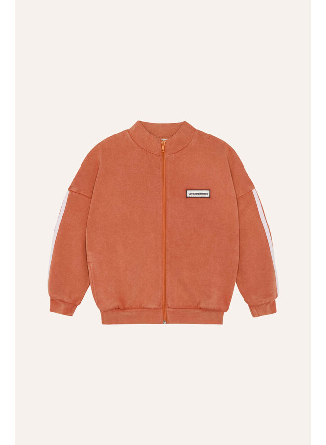 Red Washed Zipped Sweatshirt - Red - The Campamento