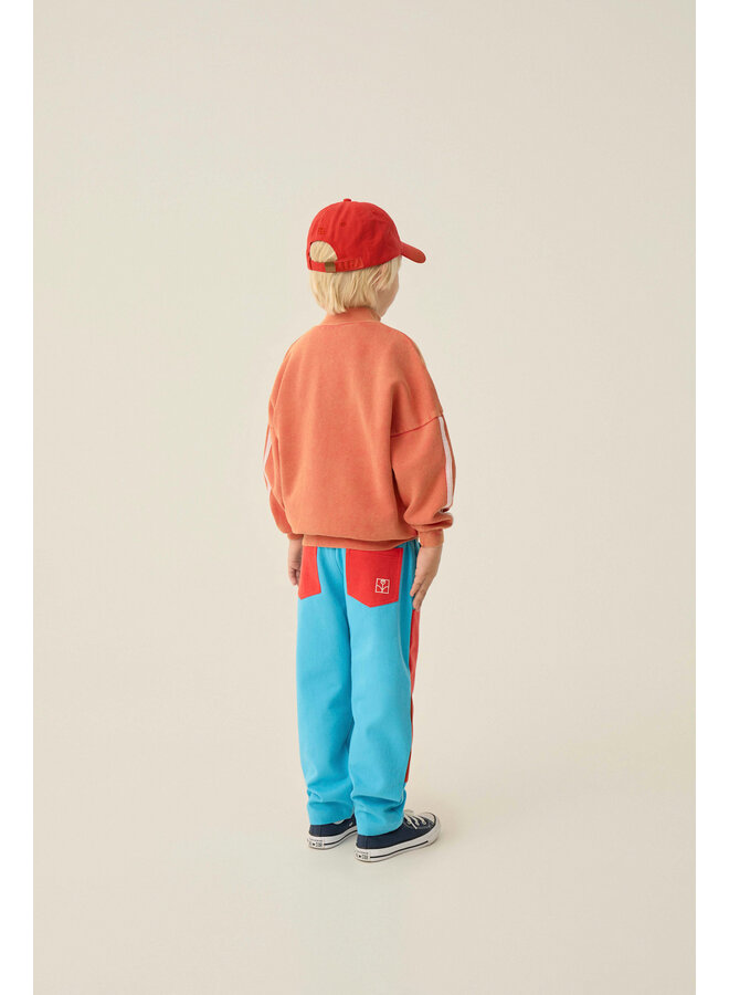 Red Washed Zipped Sweatshirt - Red - The Campamento