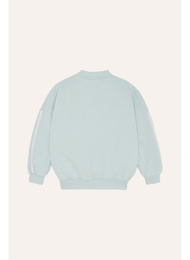 Blue Washed Zipped Sweatshirt - Light Blue - The Campamento