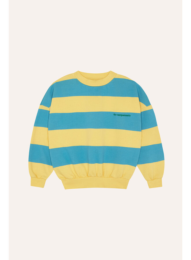 Blue Stripes Sweatshirt - Yellow - The Campamento