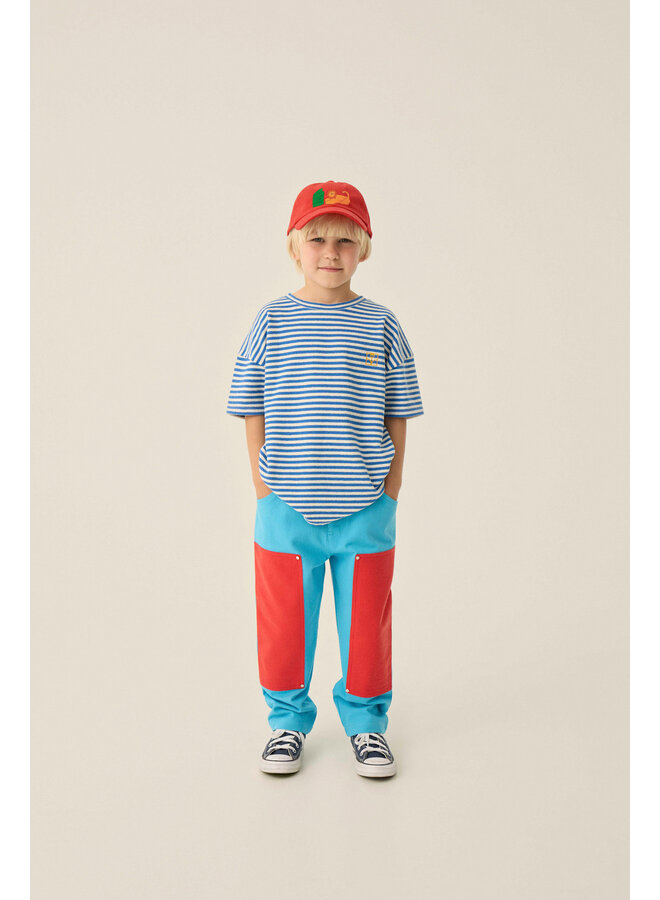 Blue Stripes Oversized Tshirt - Blue - The Campamento