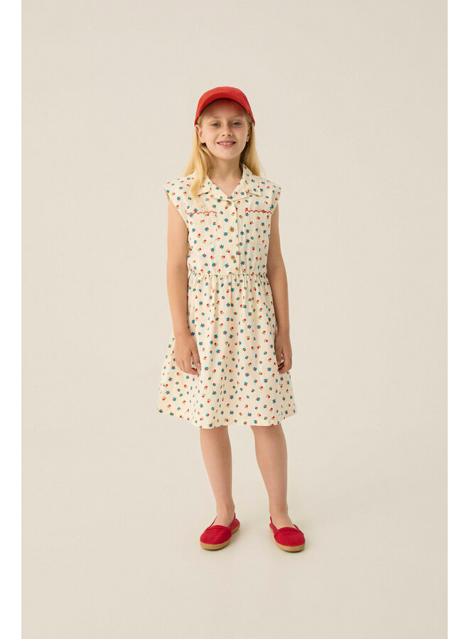 Small Flowers Allover Dress - Ecru - The Campamento
