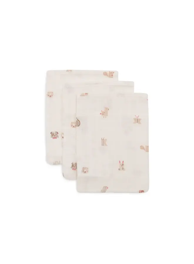 Tetra Washandjes - 3P - Animal Friends - Jollein