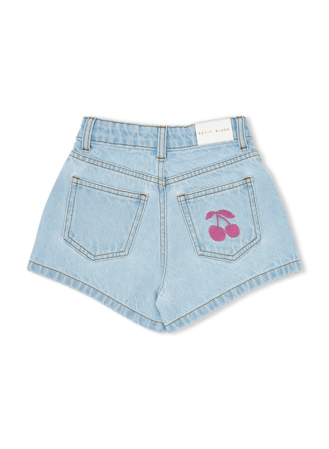 Jeans Short - Washed Light Blue - Petit Blush