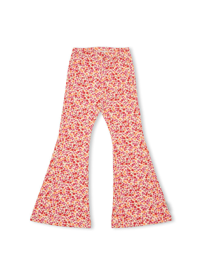 Bowie Flared Pants - Small Flowers AOP - Petit Blush