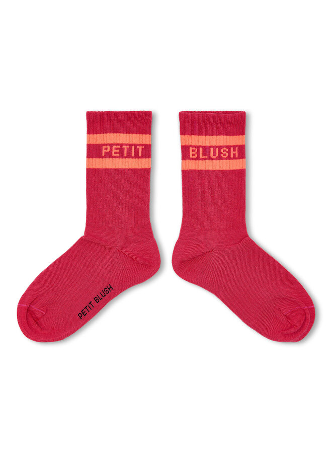 Sport Socks - Raspberry/Neon Orange - Petit Blush