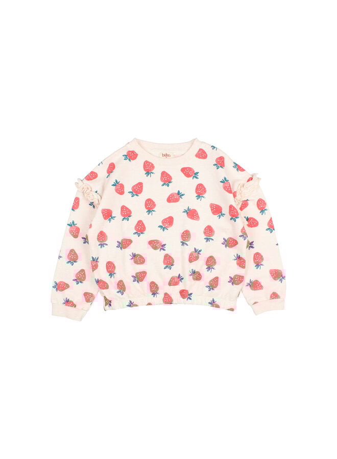 Strawberry Sweatshirt - Cream Pink - Buho