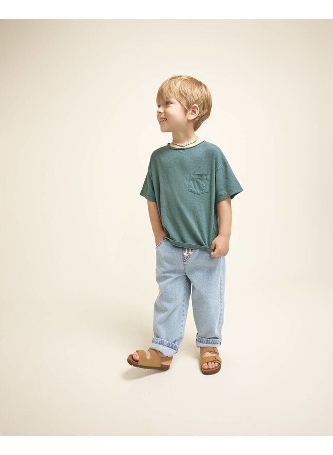 Pocket Linen T-Shirt - Green Lake - Buho