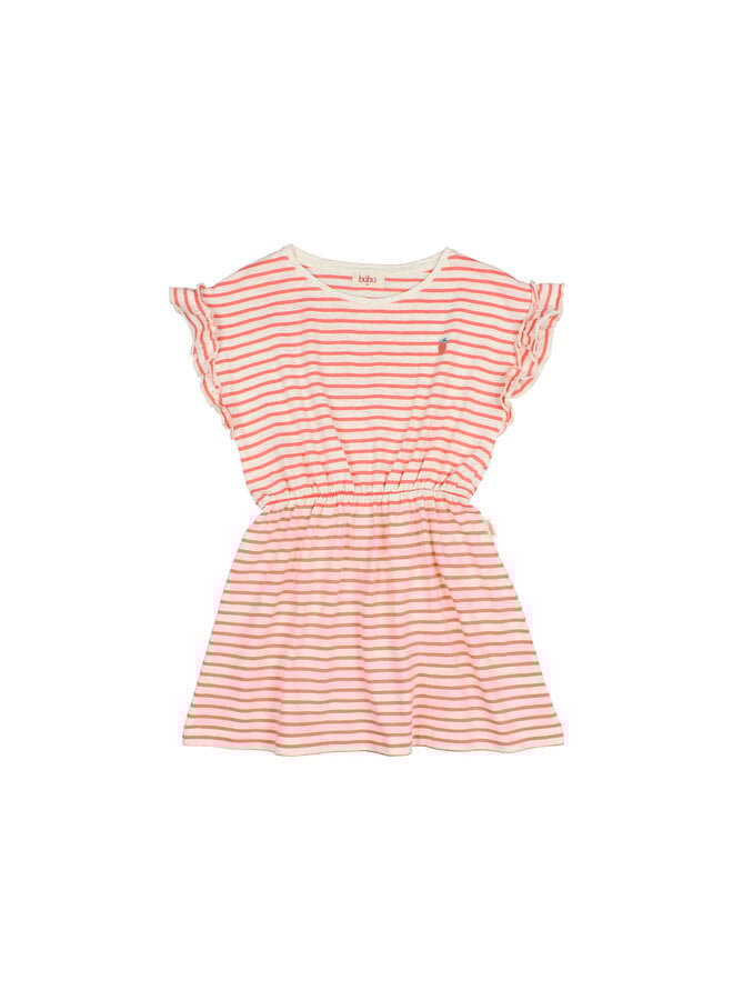 Stripes Dress - Coral - Buho