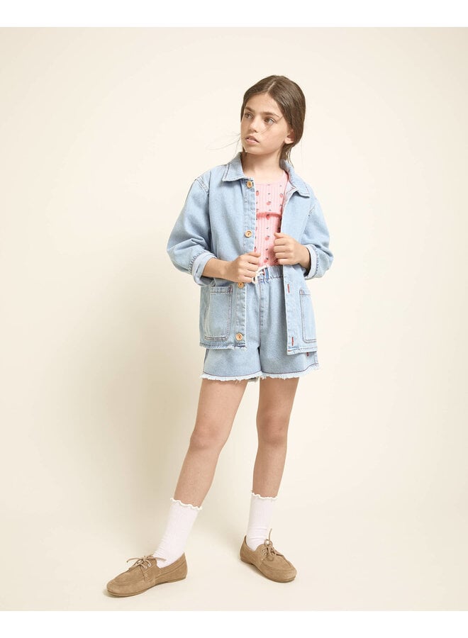 Denim Shorts - Denim Bleach - Buho