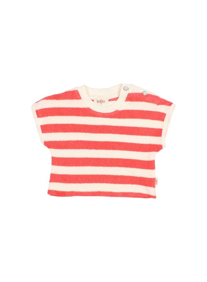 BB Terry Stripes T-Shirt - Coral - Buho
