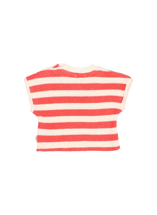 BB Terry Stripes T-Shirt - Coral - Buho