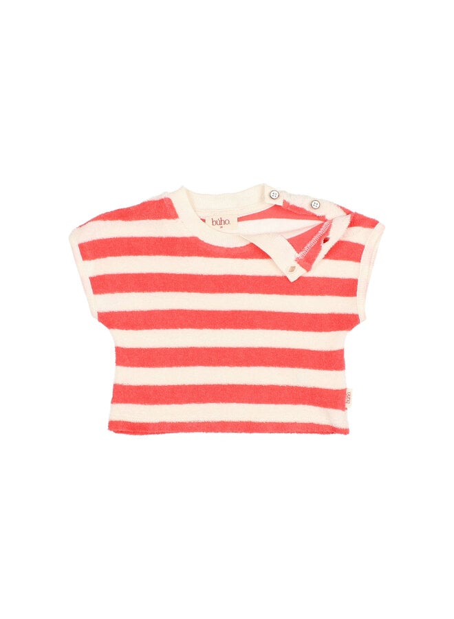 BB Terry Stripes T-Shirt - Coral - Buho