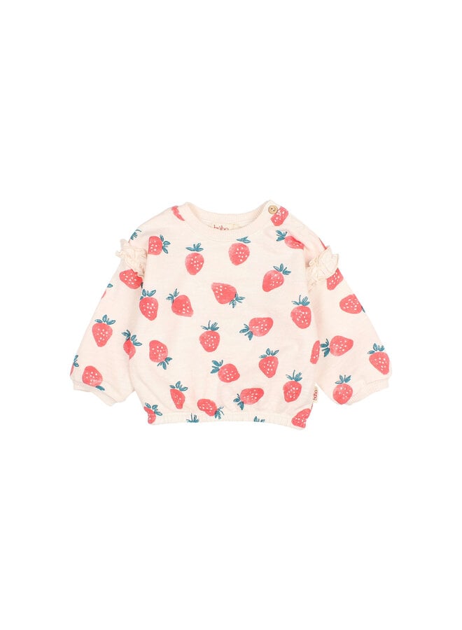 BB Strawberry Sweatshirt - Cream Pink - Buho