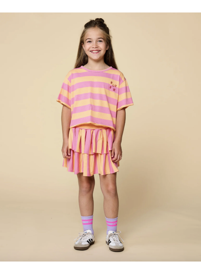 Stripe T-Shirt - Cashmere Rose/Peach Cobbler - Petit Blush