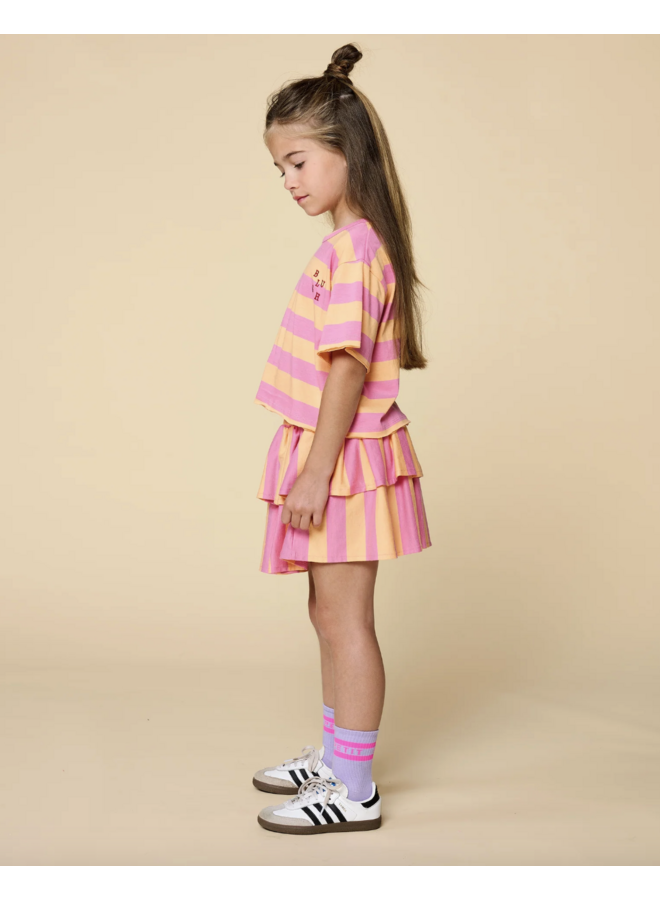 Stripe T-Shirt - Cashmere Rose/Peach Cobbler - Petit Blush