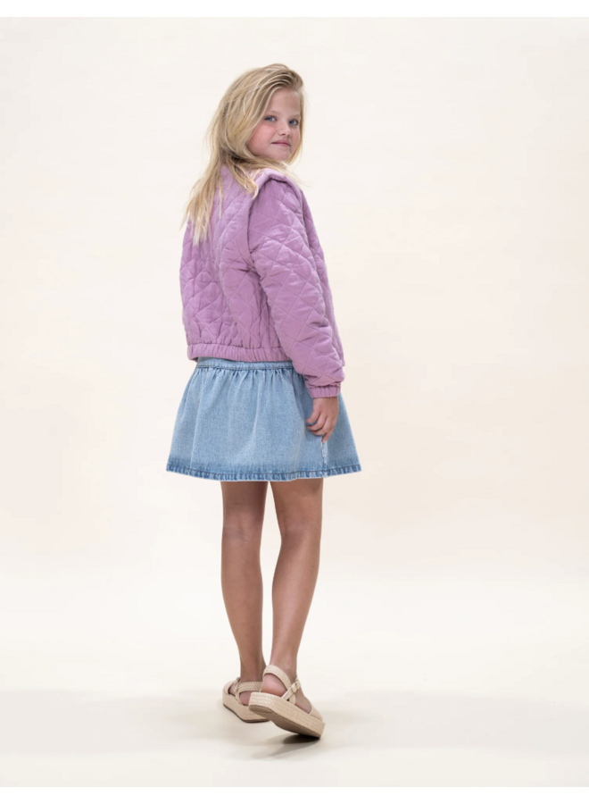 Jeans Ruffle Skirt - Washed Light Blue - Petit Blush