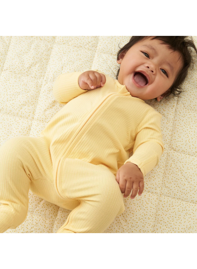 Ribbed Two Way Zip Up Sleepsuit - Yellow - Mori