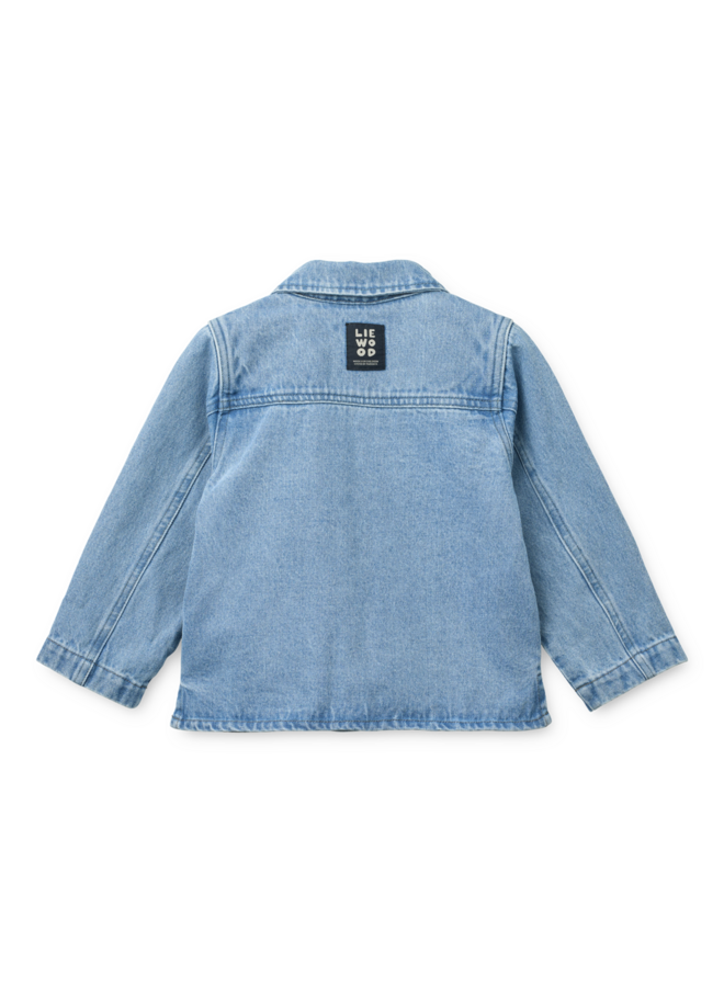 Kinsley Placement Denim Overshirt - Cool kids / Light blue denim - Liewood