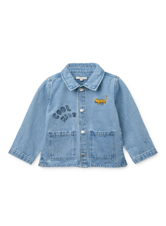 Kinsley Placement Denim Overshirt - Cool kids / Light blue denim - Liewood