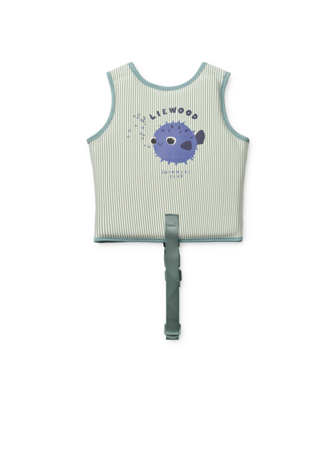 Dove Seersucker Swim Vest - Peppermint / Sandy - Liewood