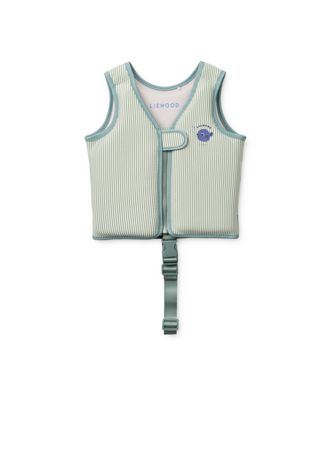 Dove Seersucker Swim Vest - Peppermint / Sandy - Liewood