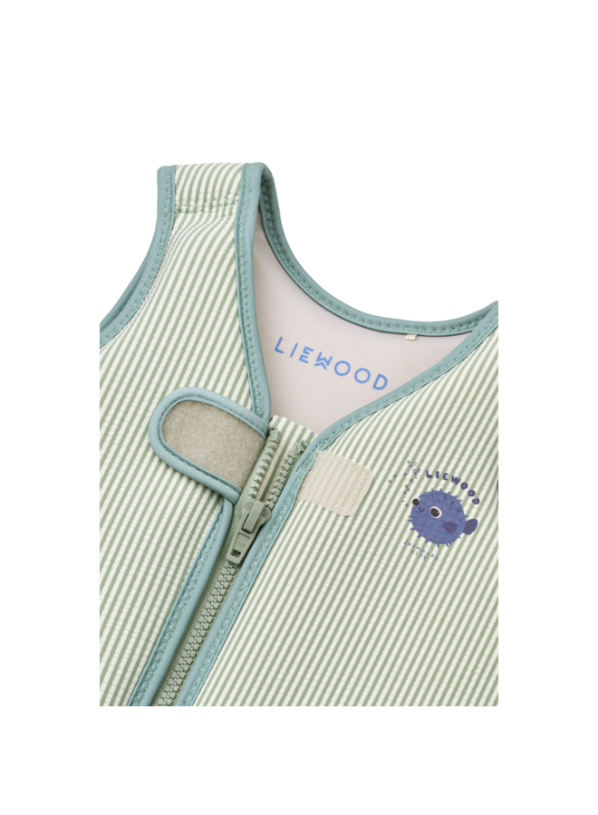 Dove Seersucker Swim Vest - Peppermint / Sandy - Liewood
