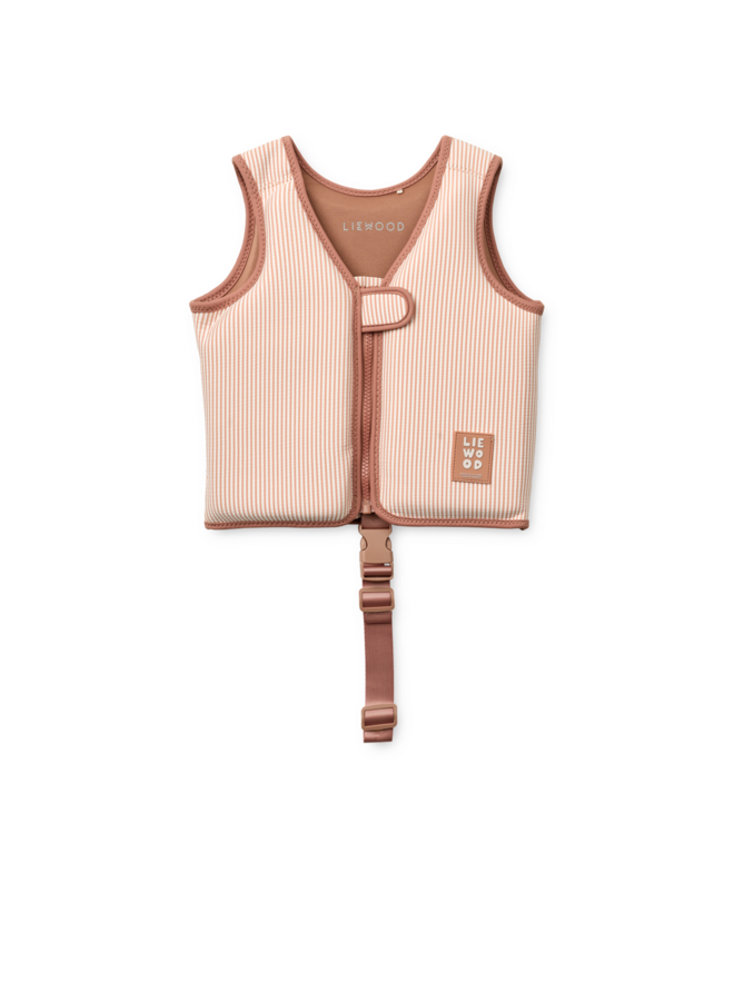 Dove Seersucker Swim Vest - Y/D stripe Pale tuscany / Creme de la creme - Liewood