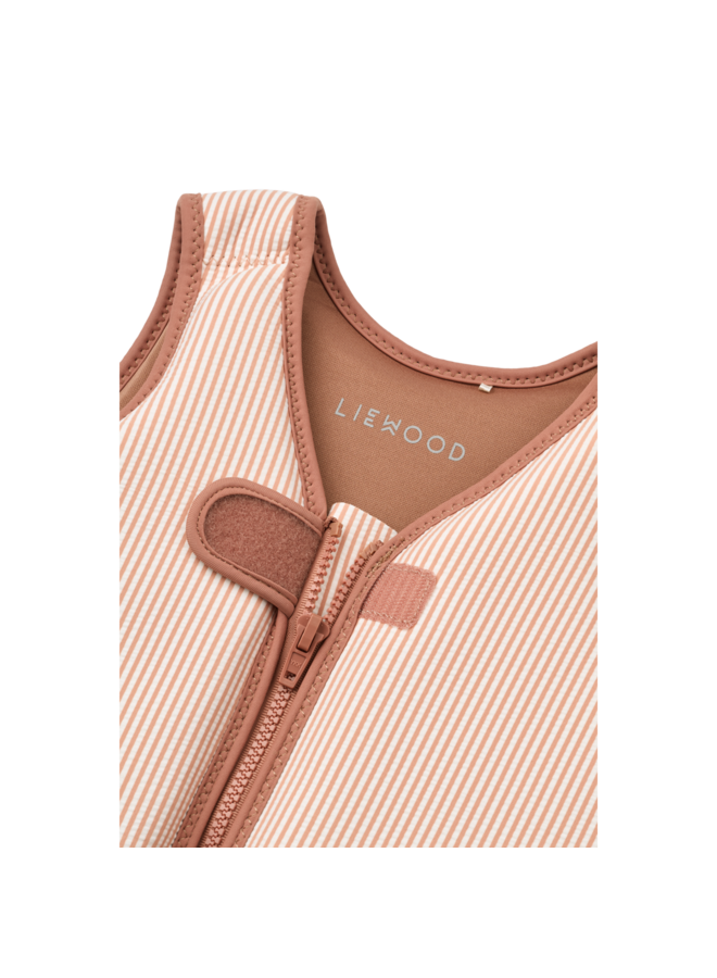 Dove Seersucker Swim Vest - Y/D stripe Pale tuscany / Creme de la creme - Liewood