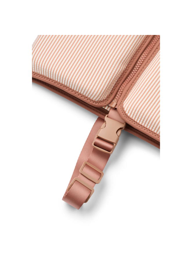 Dove Seersucker Swim Vest - Y/D stripe Pale tuscany / Creme de la creme - Liewood