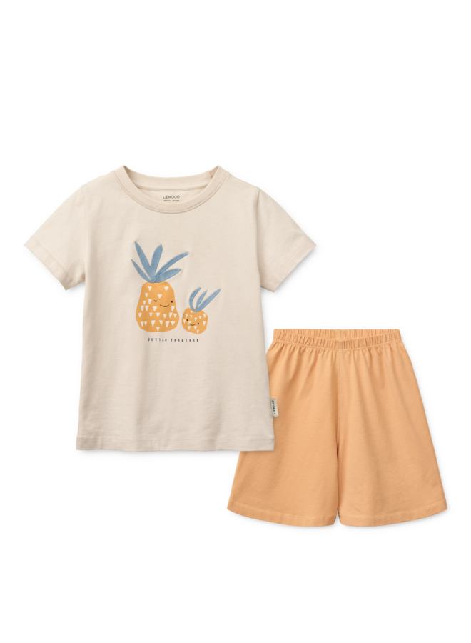 Ilford Pyjama uit 2 stuks  - Pineapple / light apricot / mix - Liewood