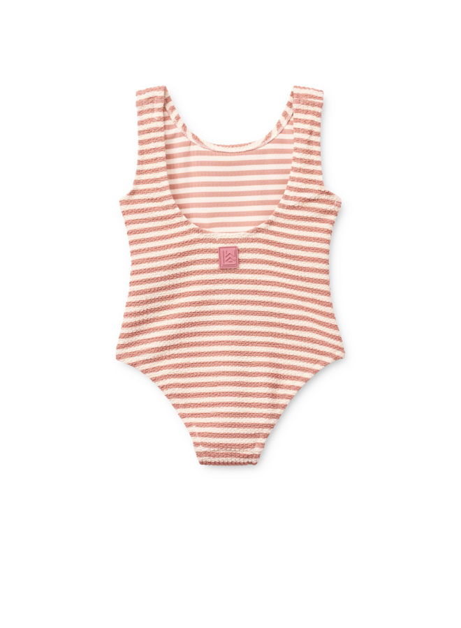 Bianco Stripe Swimsuit  - Coral blush / Creme de la creme - Liewood